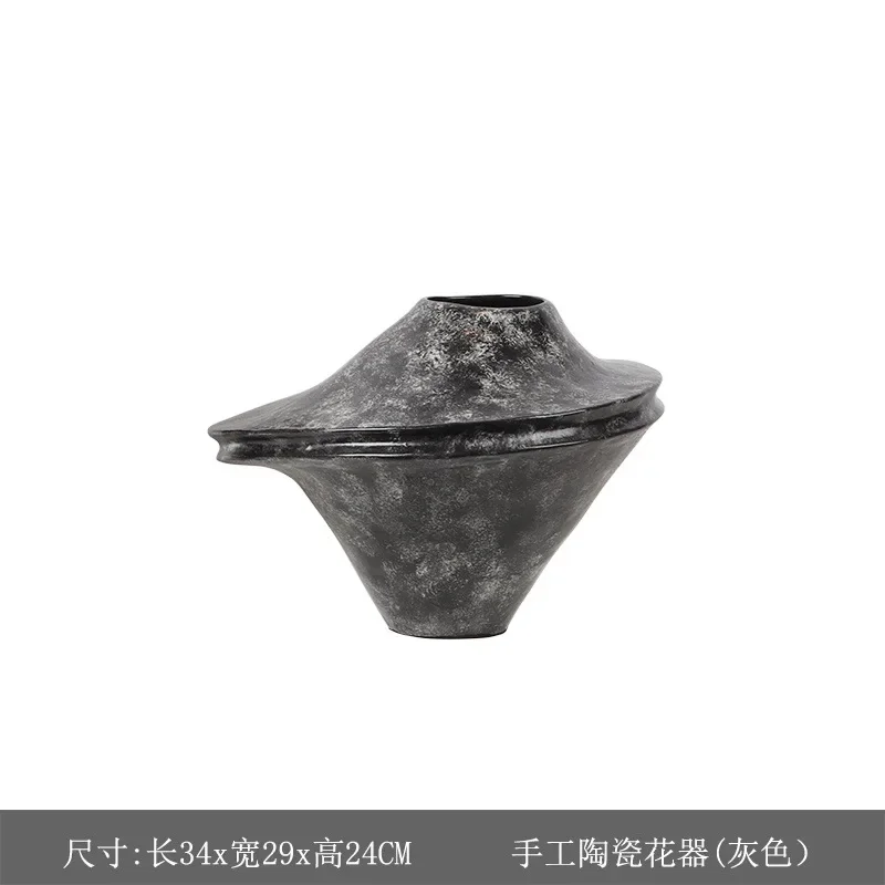 مزهرية سيراميك أصلية مصنوعة يدويًا من العصور الوسطى نموذج غرفة الفندق سطح المكتب فن تشكيلة زهور