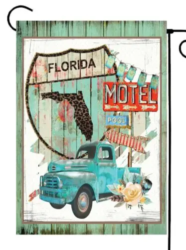 Florida Blue Truck State Tribute  Garden Flag  ~  Double Sided Flag  Quality