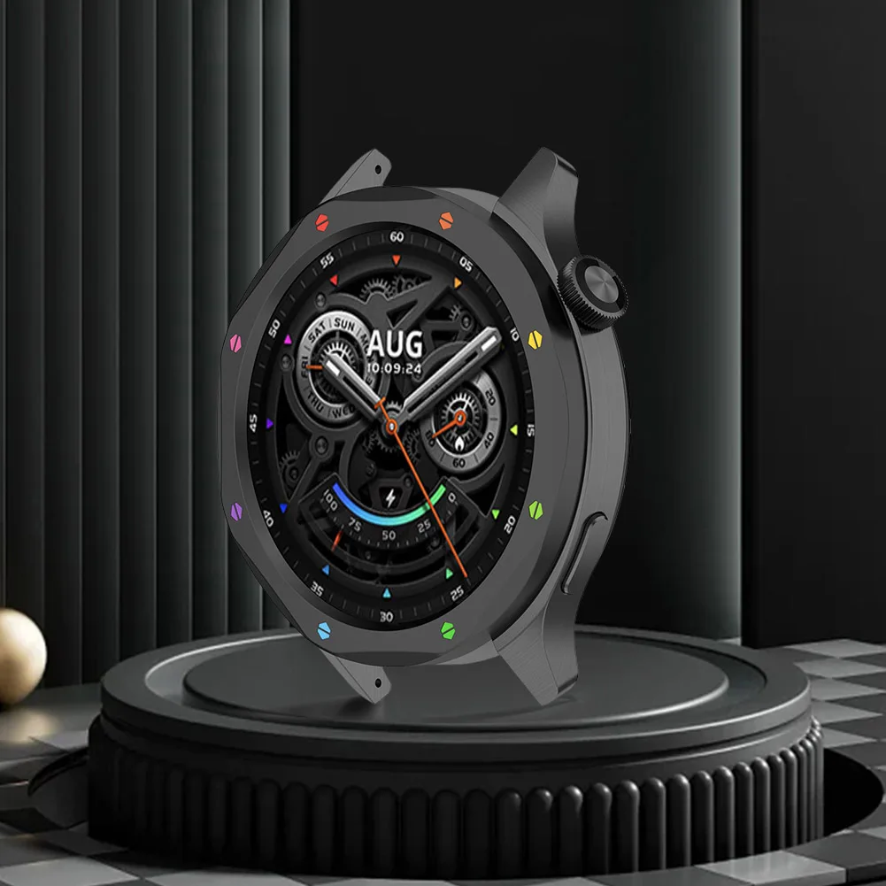 ขอบหน้าปัดโลหะสำหรับนาฬิกา Xiaomi Watch S4/S3 และ Xiaomi Watch S4 ESIM/S3 พร้อมฟิล์มกระจกนิรภัย