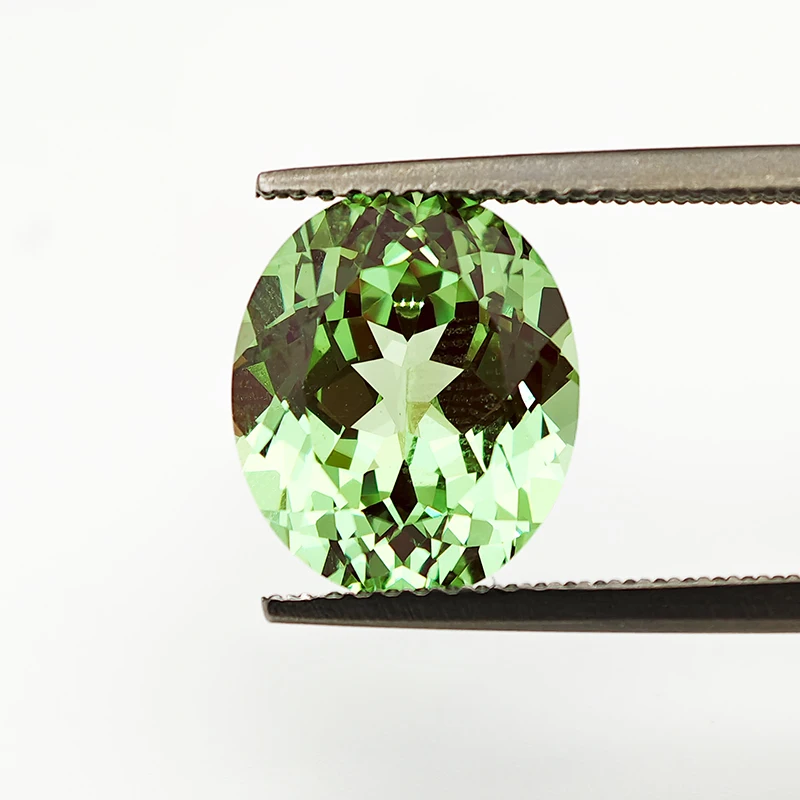 Picture 4: Light Green Yttrium Aluminium Garnet Loose Gemstone Oval Cut Lab Diamonds YAG Stones for Jewelry Making