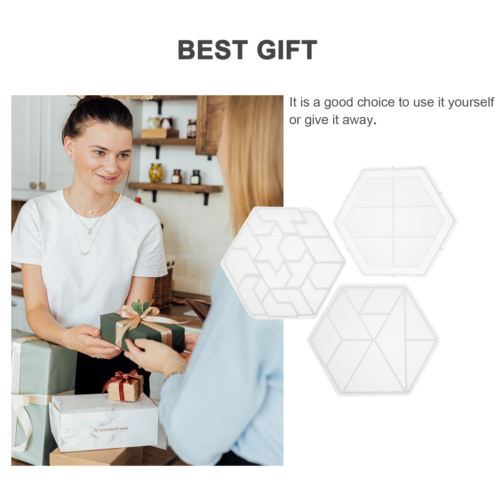 3 szt. Sześciokątne formy silikonowe do tangramu, kreatywne formy do odlewania ręcznego DIY do dekoracji rękodzieła z żywicy epoksydowej