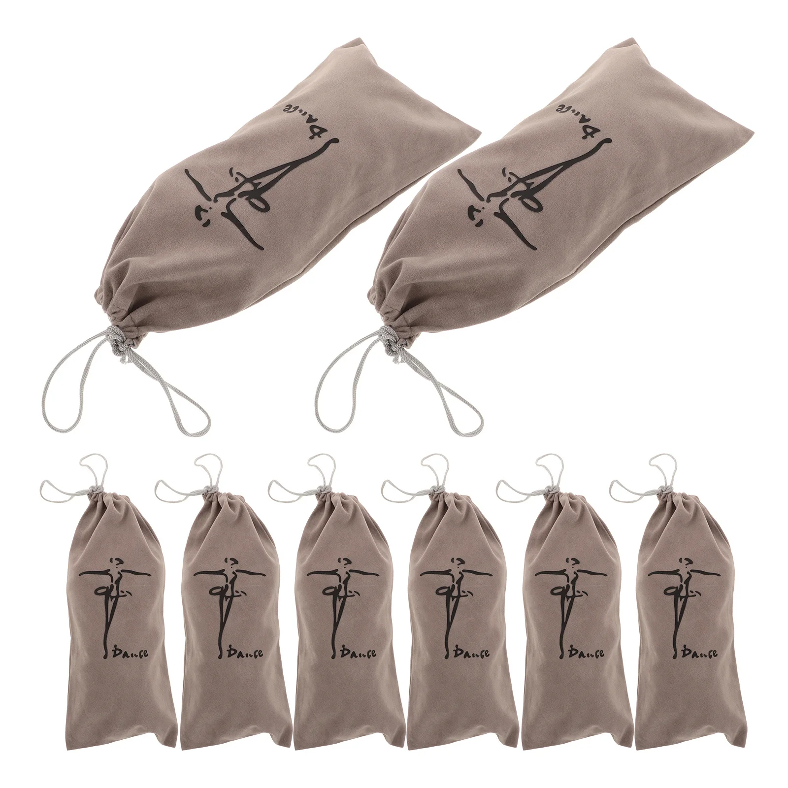 8Pcs Ballet and Latin Dance Shoe Storage Bags Flannel Drawstring Dustproof Organizer for Women Ballet Shoe Bag