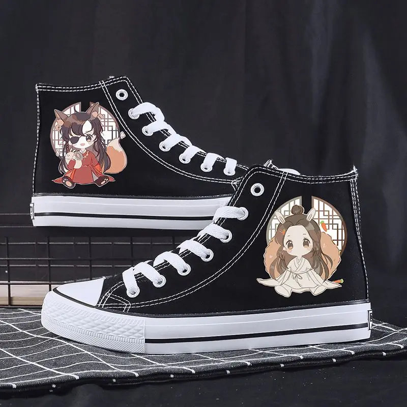 Tian Guan Ci Fu Hua Cheng Xie Lian Cosplay Canvas Schoenen Vrouwen Mannen Student Enkellaarzen Sneakers Paar Hoge Top sport Schoenen