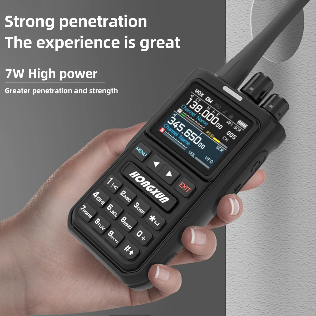 HX-8100 جهاز اتصال لاسلكي 7 وات UHF/VHF 4-Band مفتاح واحد قناة الاقتران مسح VOX شاشة ملونة بطارية ذات سعة كبيرة