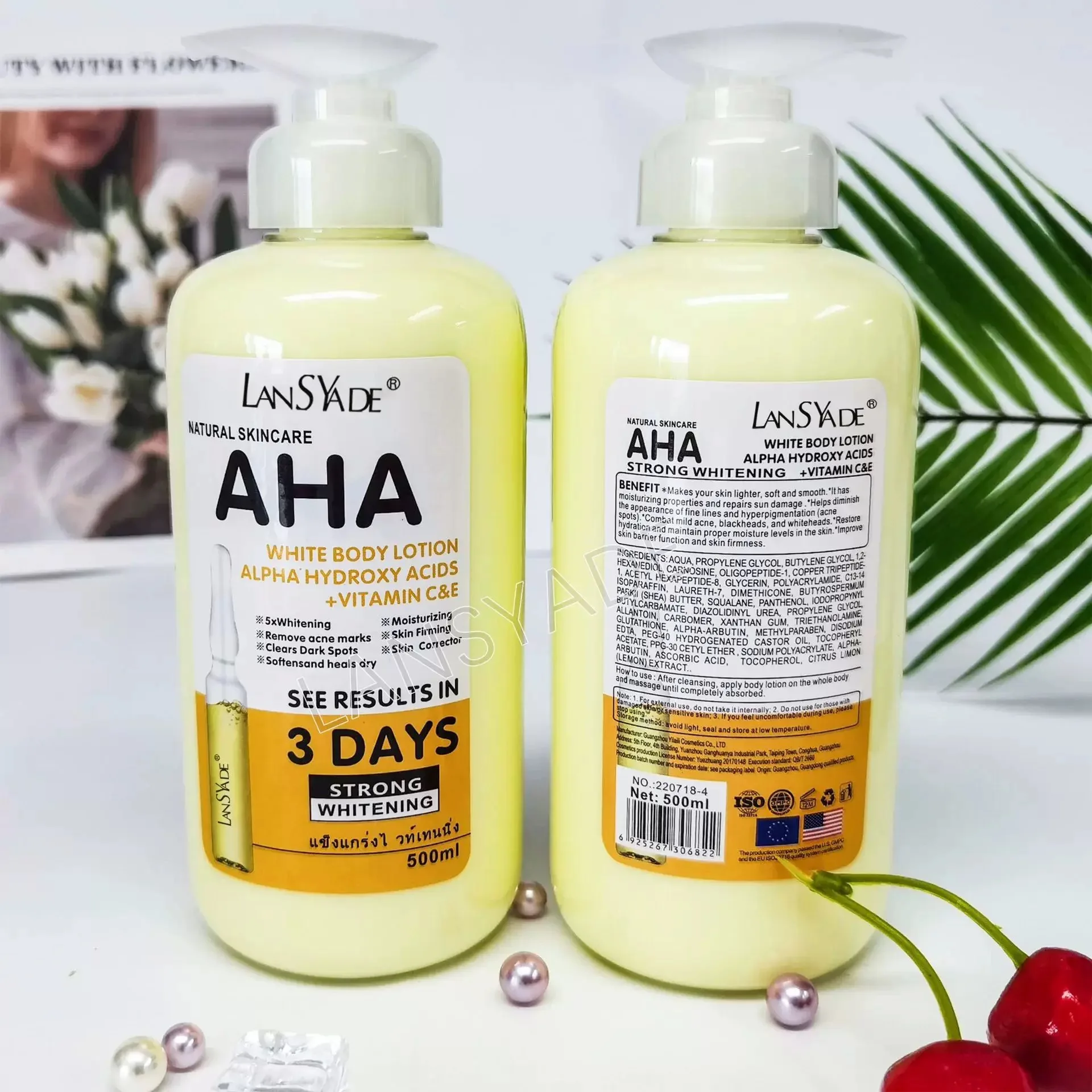 Aha Fruit Acid Vc Body Lotion Ve Skin Brightening Moisturizing Lotion 500ml Nawilżający Balsam do Ciała z Kwasami Owocowymi i Witaminą C, Rozjaśniający i Nawilżający Skórę, 500ml