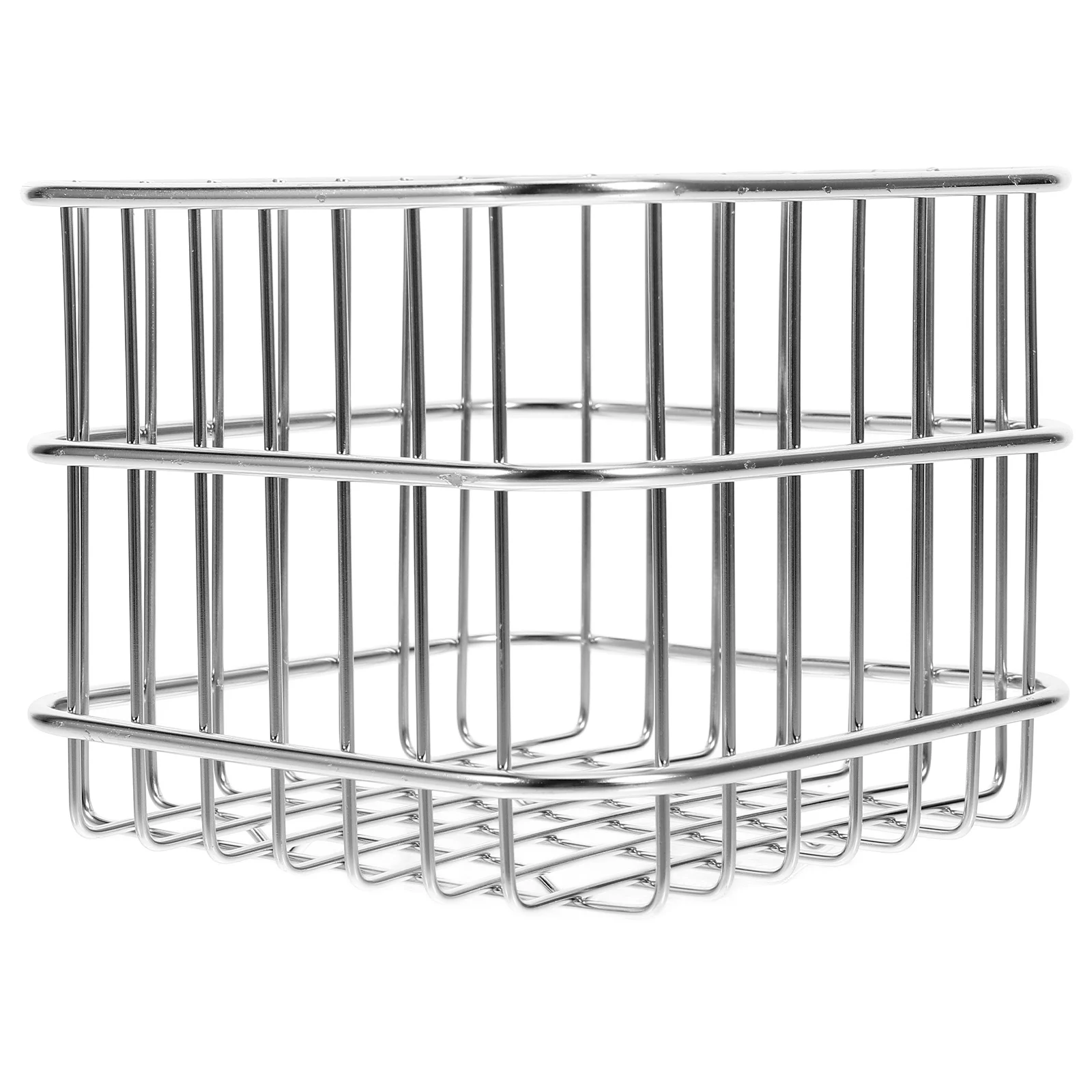 

Stainless Steel Kitchen Storage Basket Large Size Vegetable Fruit Washing Drain Basket Metal Stand Countertop Organizer