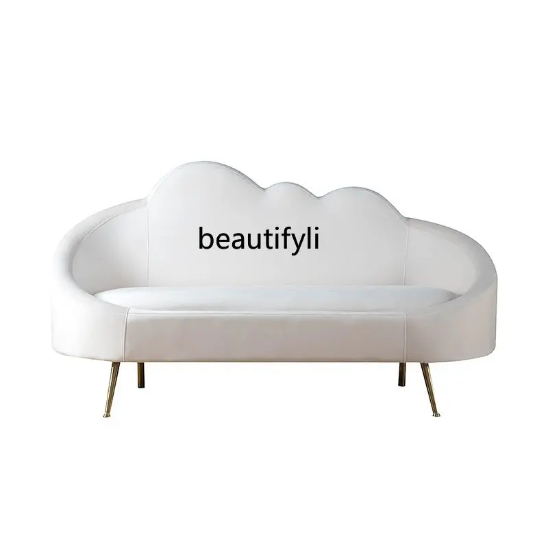 

zq Nordic Affordable Luxury Fashion Cloud Sofa Stainless Steel Velvet Fabric Creative Modern