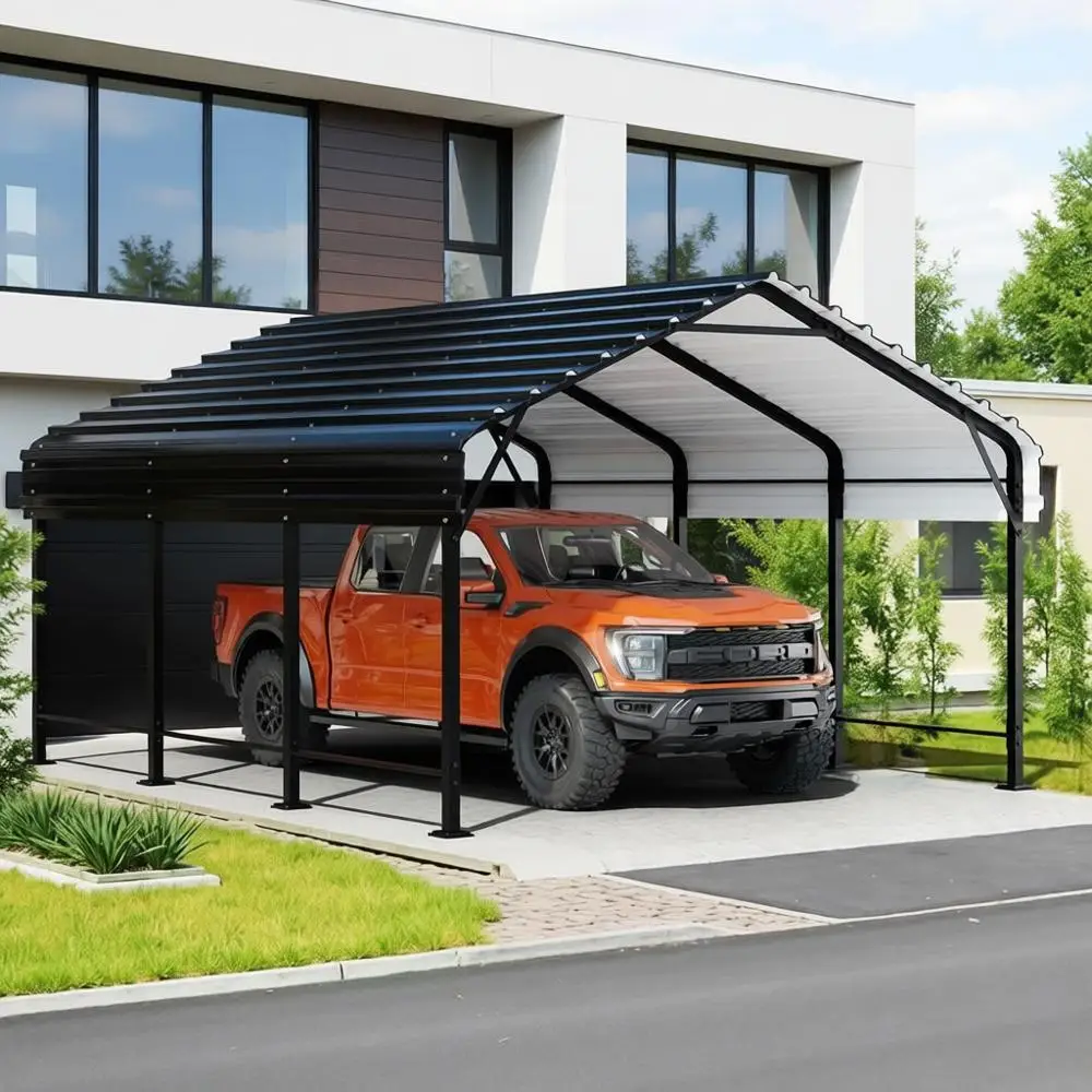 

12x15 Galvanized Steel Carport Kit - Heavy-Duty Outdoor Shelter for Cars, SUVs, Trucks & Boats