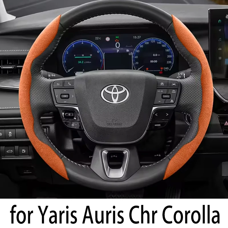 

Car Steering Wheel Cover 38CM Anti-Slip for Yaris Auris Chr Corolla Rav4 Hilux Wish Roomy Aqua Probox Prius 30 E150 Isis C Hr