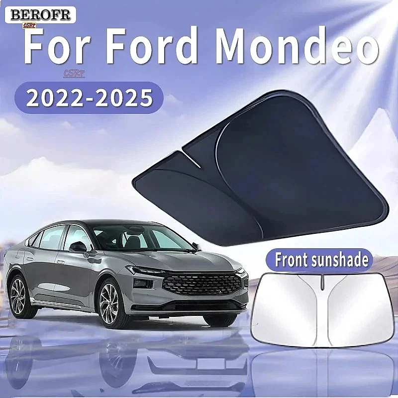 

For Ford Mondeo 2022~2025 2023 Foldable Car Sun Visor Front Windshield Sunshade Heat Insulation Summer Cooling Auto Accessories