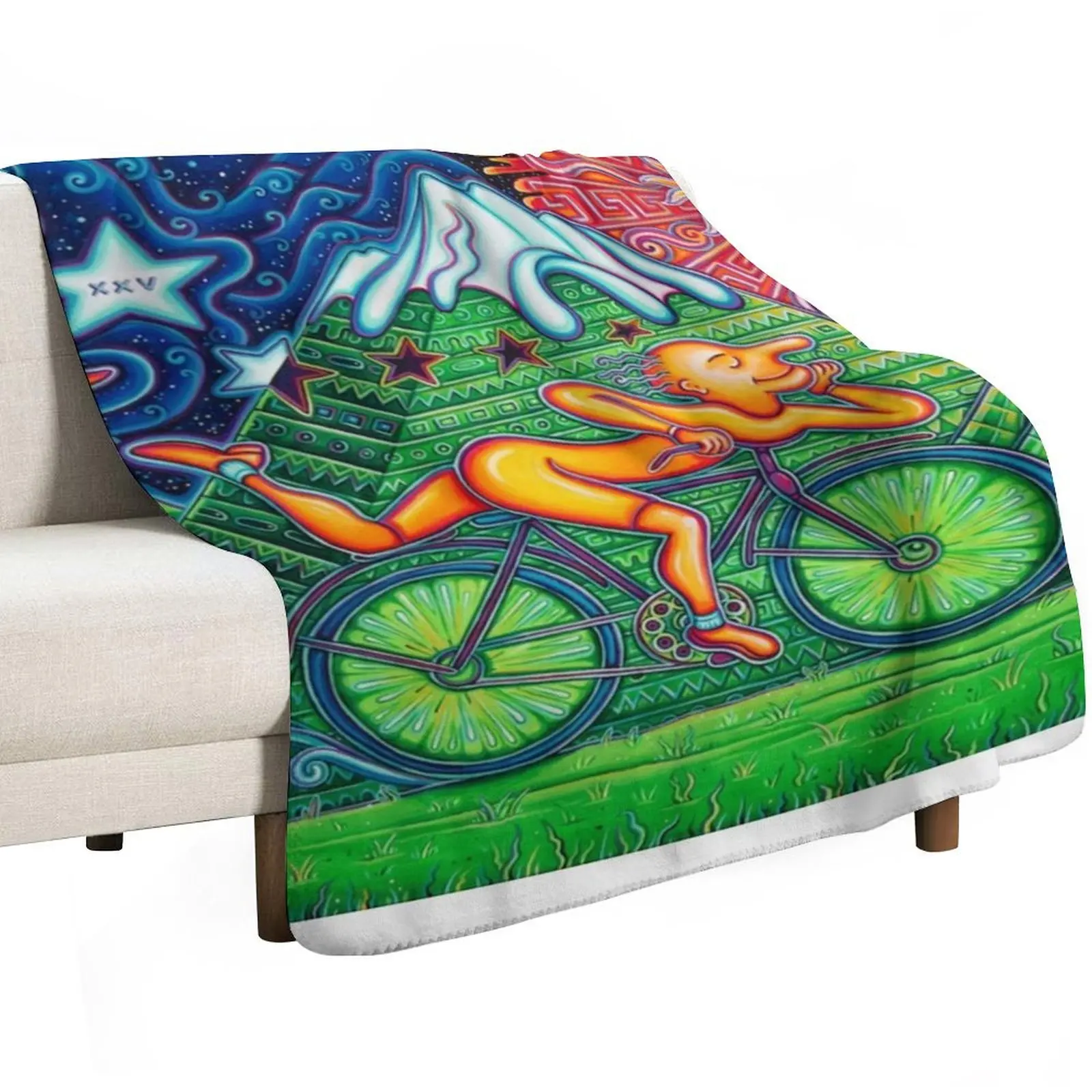 Bicycle Day Throw Blanket Hairys Softest Bed covers Comforter Luxury Brand Luxury Designer Blankets