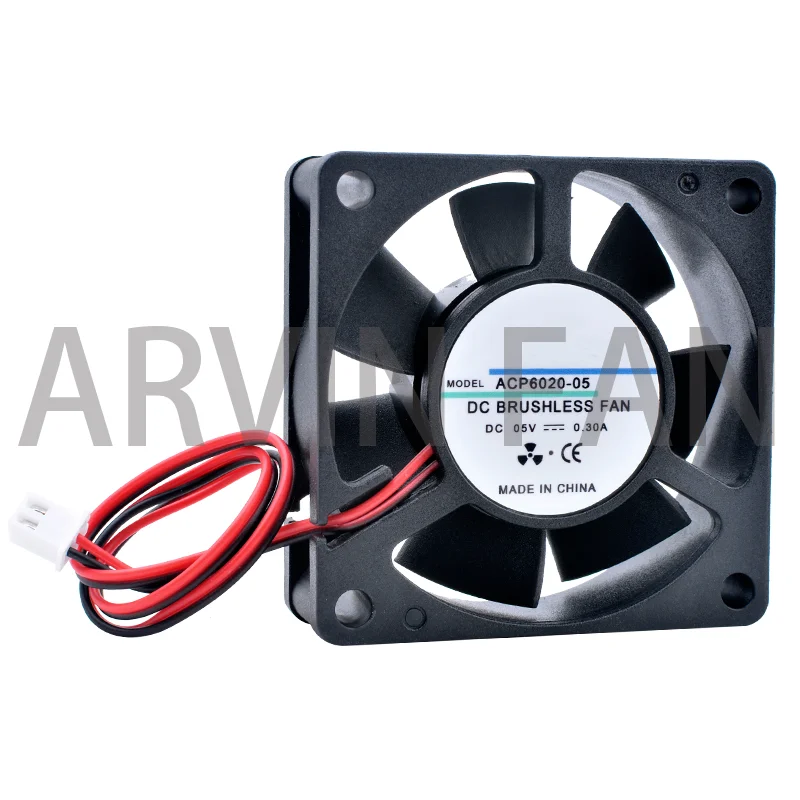 Ventilador de refrigeración ACP6020, 6cm, 60mm, 60x60x20mm, cc 5V, 12V, 24V, 2 pines, adecuado para chasis, fuente de alimentación, cargador, inversor