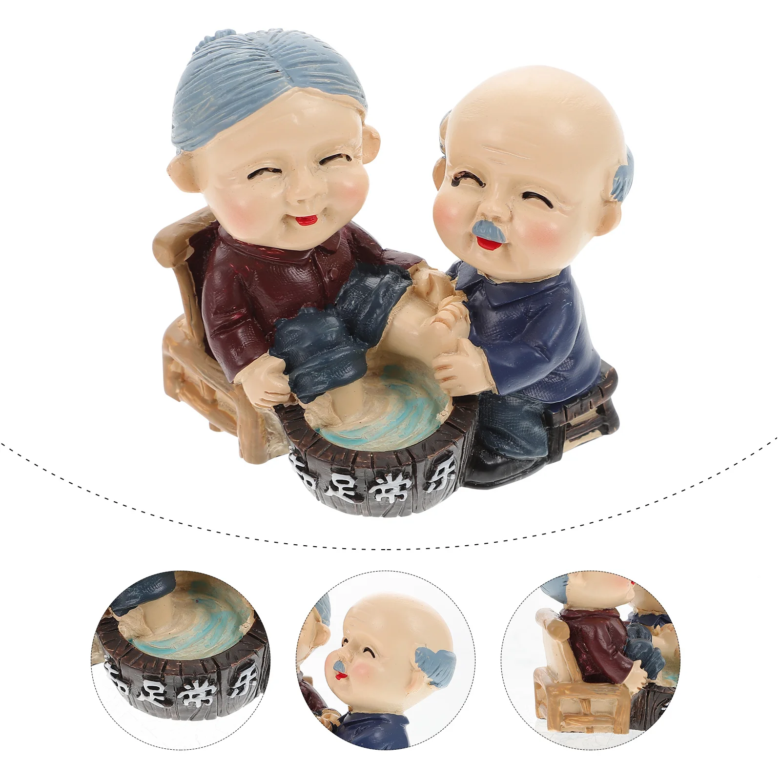 

Grandparents Resin Statue Elegant Grandpa Grandma Ornament Wedding Cake Decoration Anniversary Gift Desktop Ornament Valentines