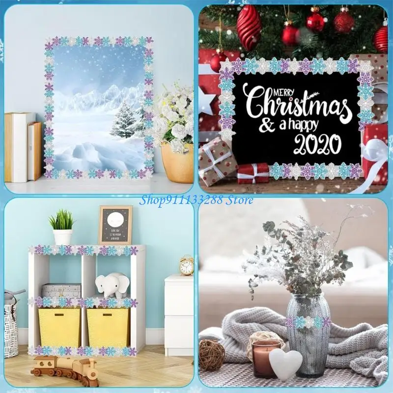 G88D 10m صدفي نشرة الحدود تقليم ندفة الثلج لوحة الإعلانات حدود الفصول الدراسية الحدود الزخرفية للسبورة البيضاء