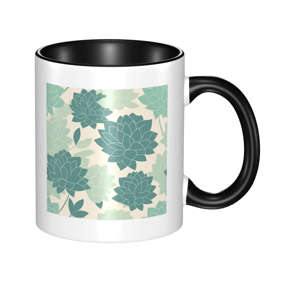 Succulent Greenery Mug Funny Ceramic Coffee Cups Tea Mugs Milk Cup Drinkware Gift for Friends