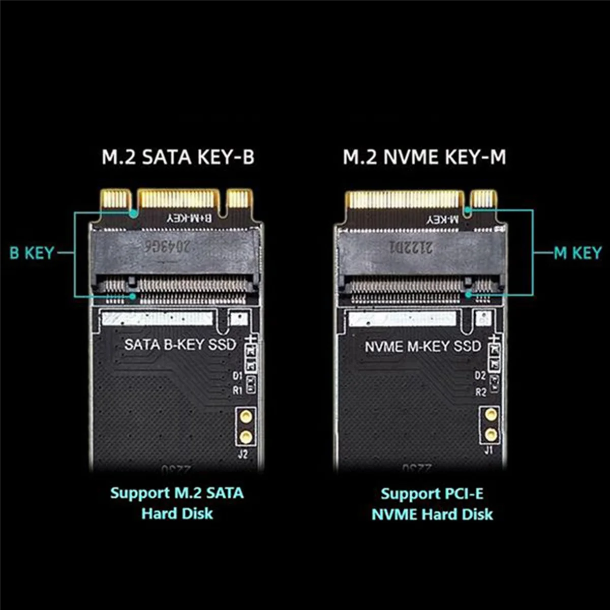 M.2 SSD محول بطاقة اختبار حامي مجلس M مفتاح PCIE NVME تمديد حماية القرص الصلب محول بطاقة مفتاح M أسود