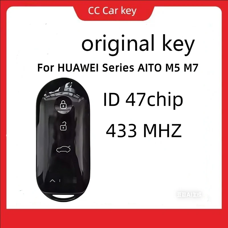 

Оригинальный ключ ID 47, чип 433 МГц, 3 кнопки, смарт-пульт для автомобиля HUAWEI серии AITO M5 M7