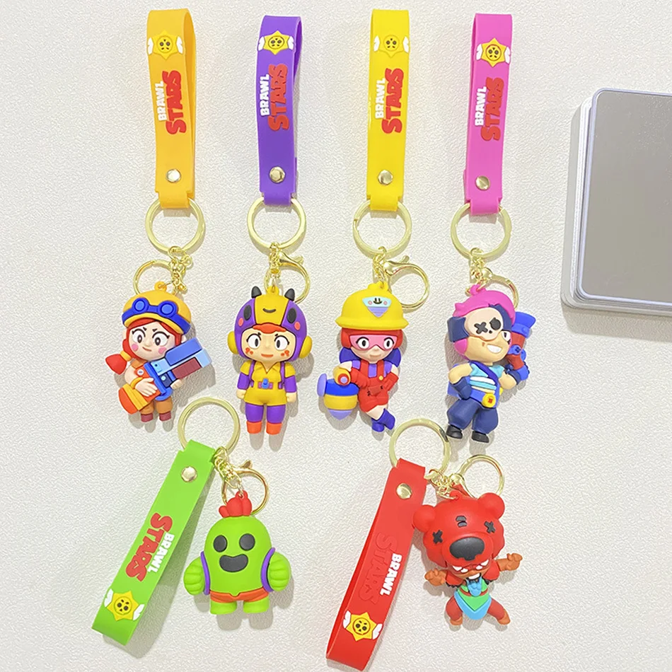 6pcs Wilderness Chaos Anime General Cartoon Keychain Cute Creative Keychain Backpack Pendant Doll Car Pendant