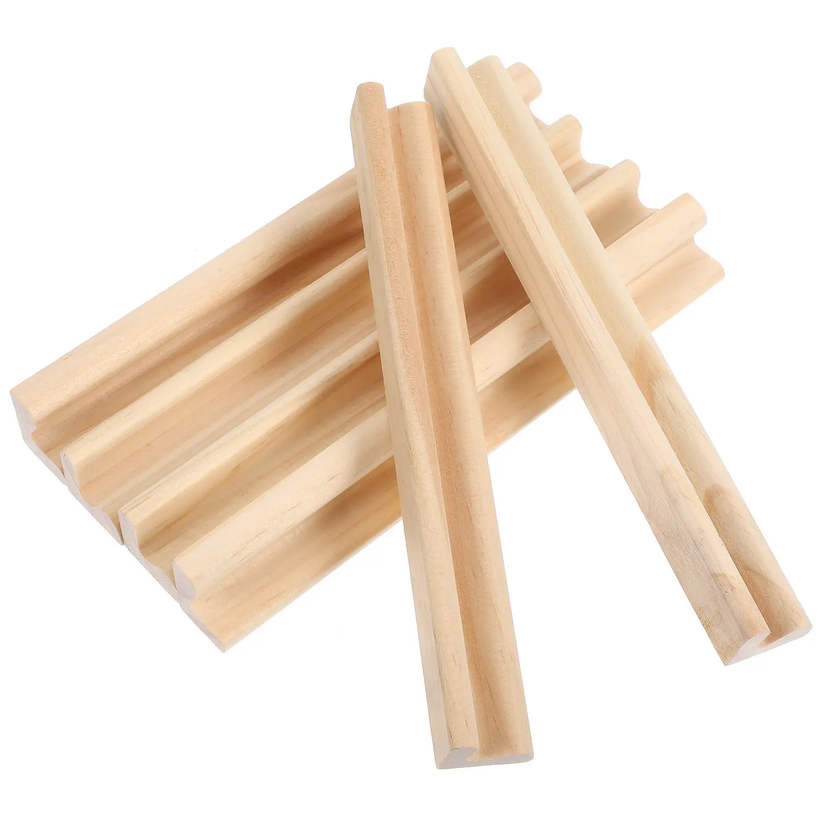 Afbeelding 5: 6 stuks houten dominorekken Engelse letterbasis speelkaart lade ambachtelijke projecten spelorganisatie domino tegelhouders bordspel
