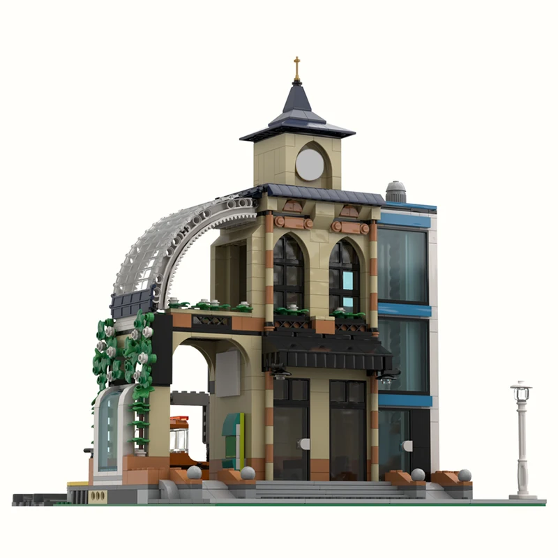 957pcs MOC Central Station Architecture Modular Model Building Blocks Home Decor Desk Display Shelf Accent Room Gift For Adults