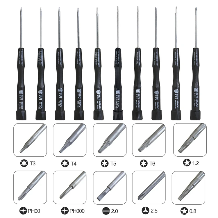 10 Stuk Precisie Schroevendraaier Set Trox Ingelaste Phillips Petalobe Y-Type Schroevendraaier voor Mobiele Telefoon Horloge Computer Reparatie tool