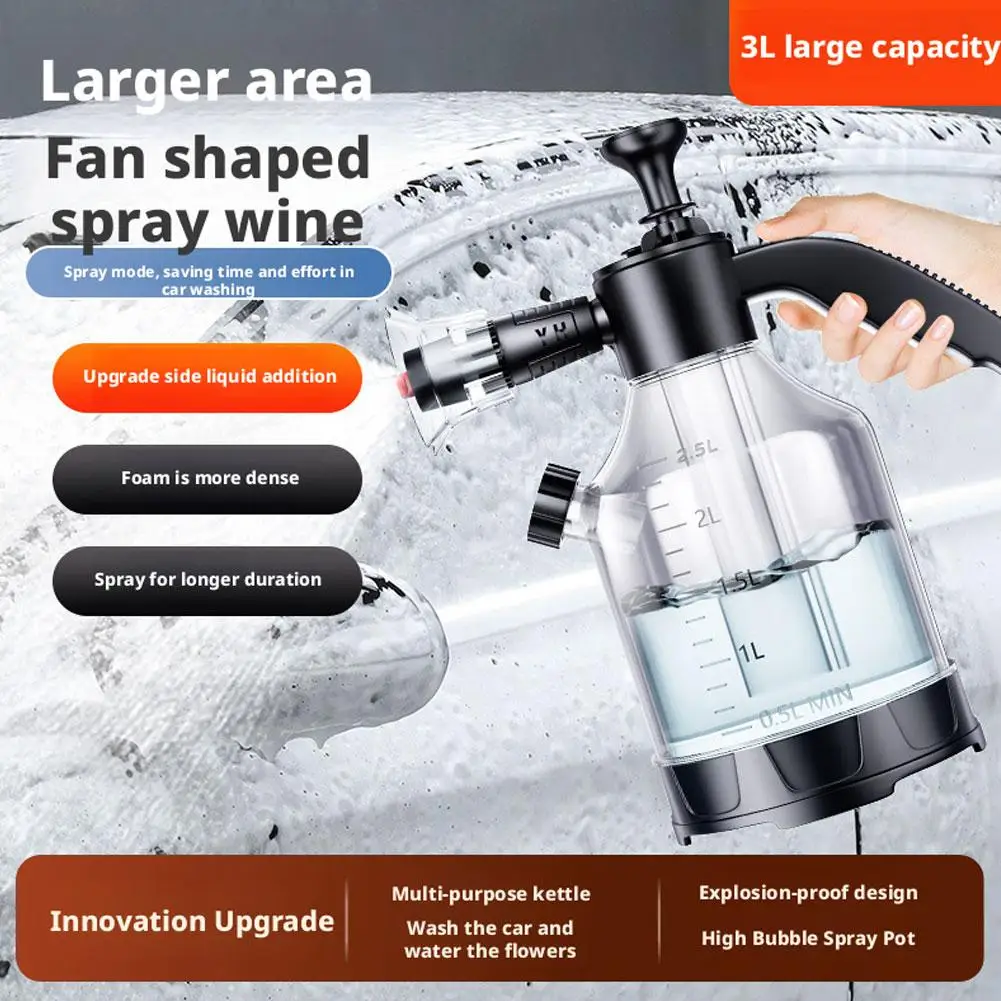 3L Manual Pump Foam Sprayer Manual Pneumatic Foam Cannon Snow Foam Car Wash Spray Bottle Window Cleaning view 6