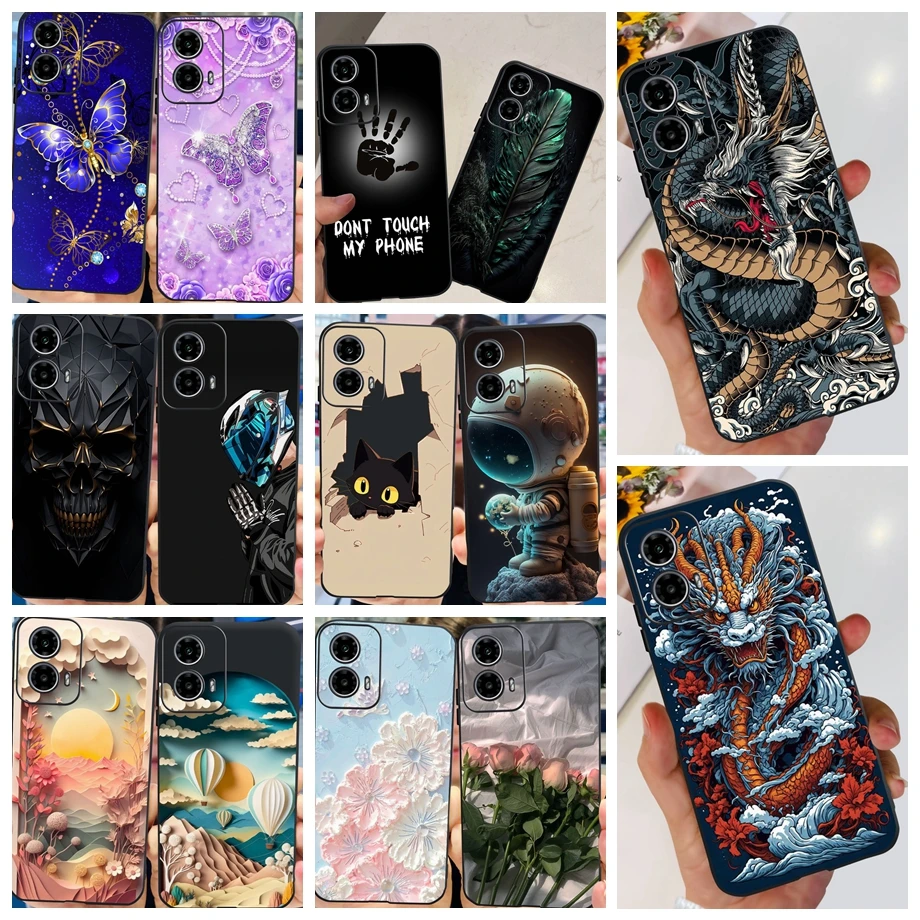 For Motorola Moto G24 / G24 Power / G04 / G04s / Motorola E14 Case Cute Cartoon Luxury Soft Silicon Phone Case Back Cover Capas