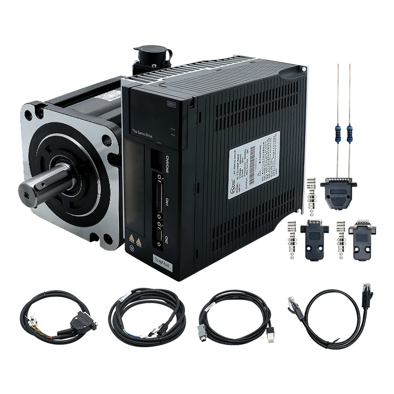 7.5KW Servo Motor 180ST 48N.m 6857ozin MAX96N.m 380V 1500RPM +Servo Drive T3A with RS485 380VAC +2000W Resistance For CNC Lather