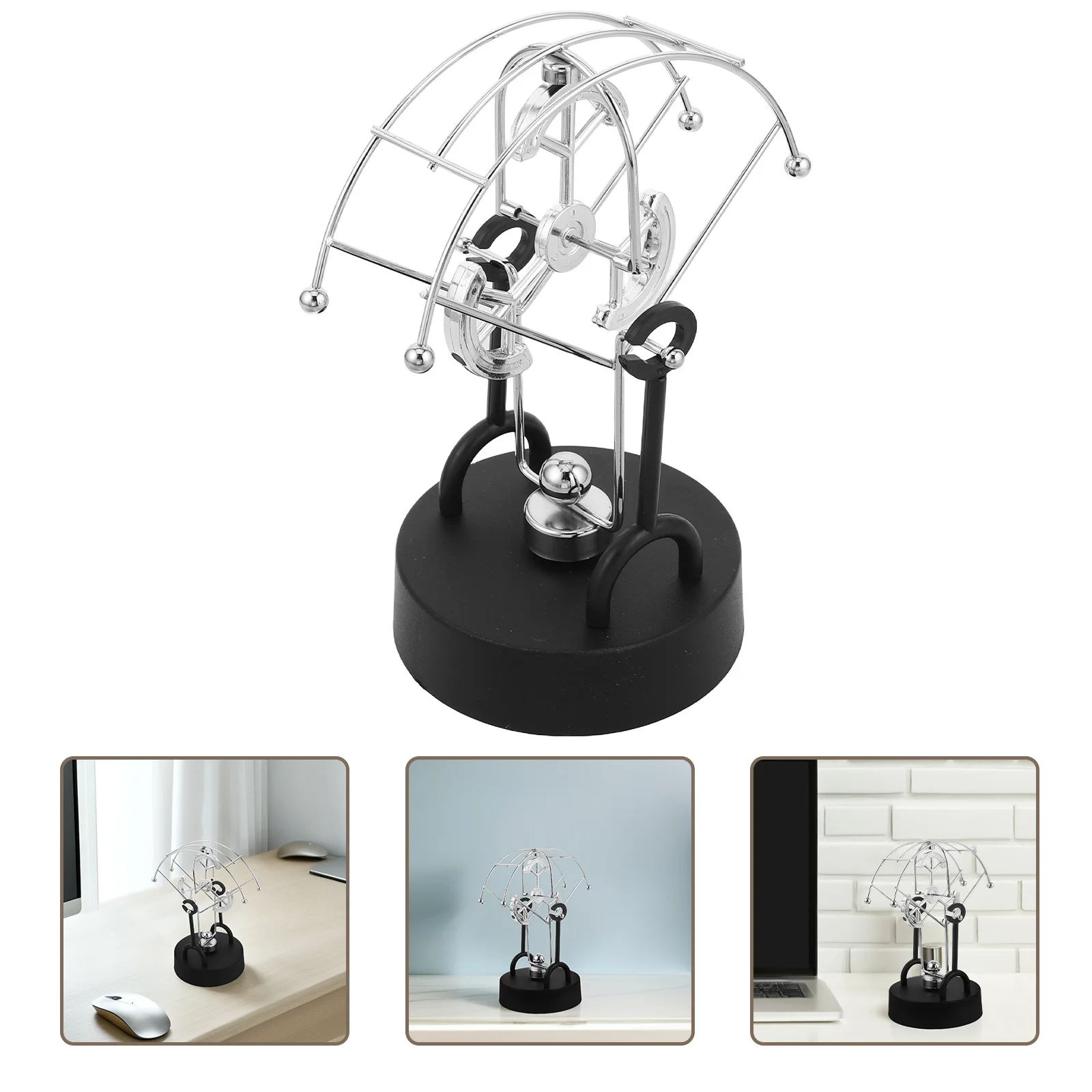

Perpetual Motion Metal Desk Ornament Office Decor Balancing Physics Desktop Perpetual Machine Executive Desk Science Decor