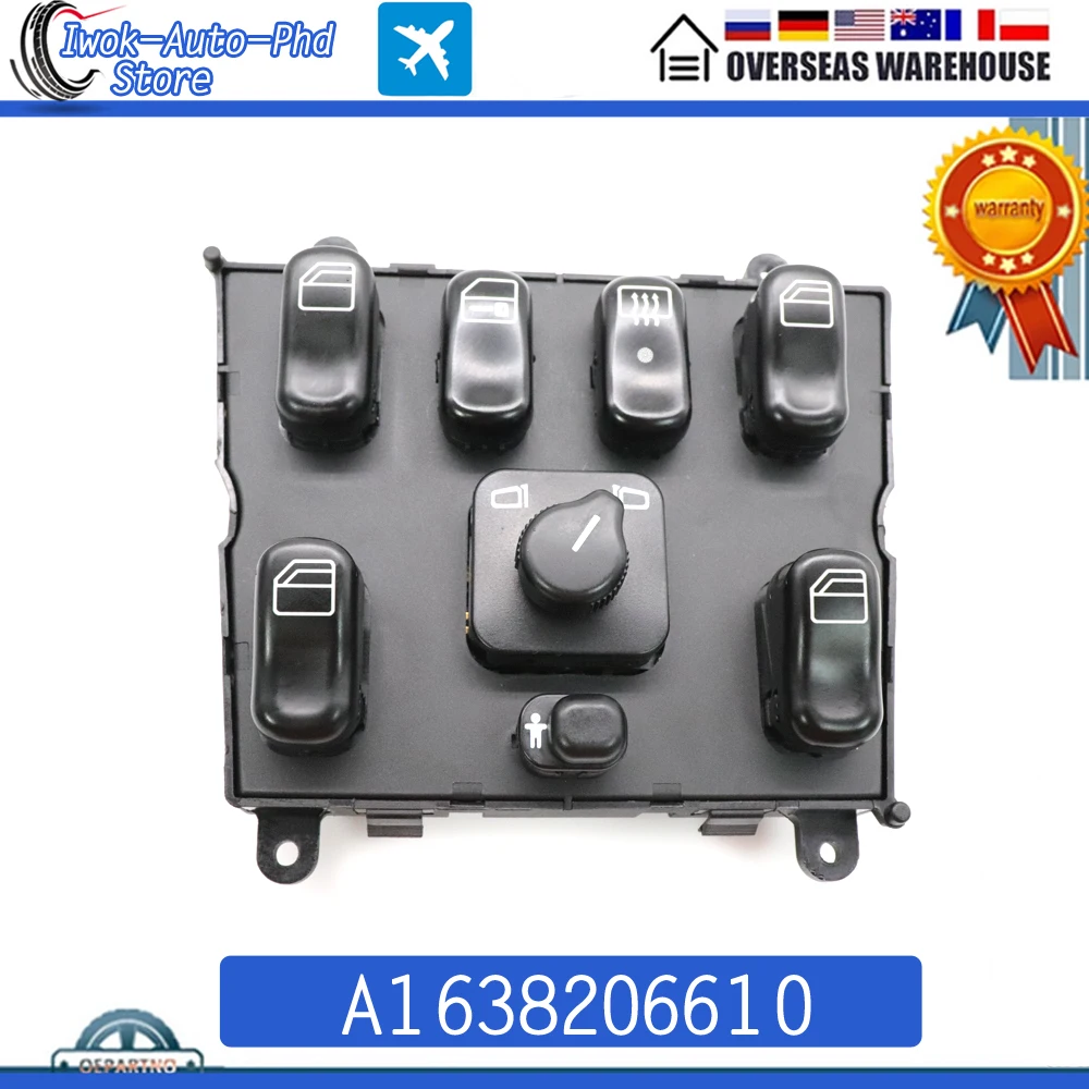 A1638206610 Master Electric Front Left Power Window Switch For Mercedes-Benz ML320 W163 ML400 ML430 ML500 1638206610