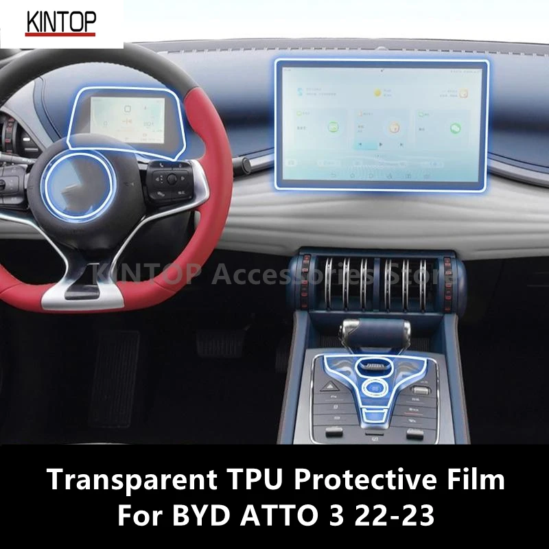 

For BYD ATTO 3 22-23 Interior Center Console Transparent TPU Protective Film Anti-scratch Repair Film Accessories Refit