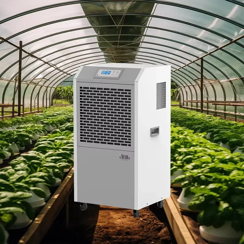 70L Day Commercial Dehumidifier Stainless Steel Shell Corrosion Resistance for Greenhouse Grow Room Industrial Moisture