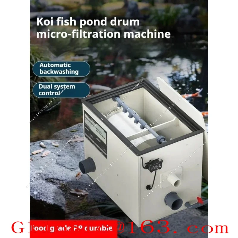 Automatic Fish Pond Filter Rotary Drum Micro Filter Aquaculture Sewage Backwashing Water Circulation Purification System