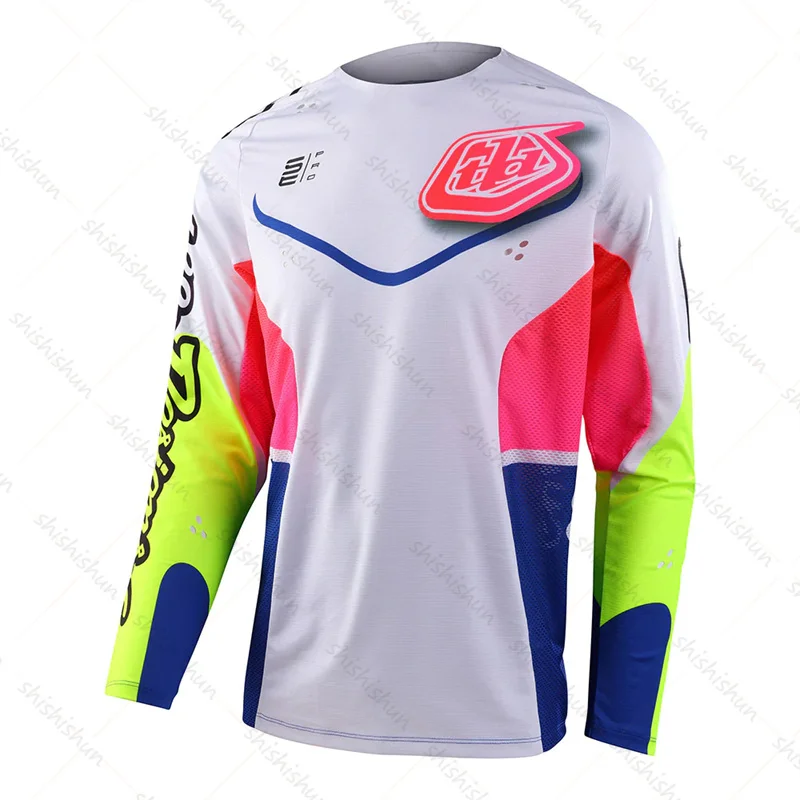 2024 Men\'s Quick Dry Motocross Jersey Downhill Mountain Bike DH Shirt MX Motorcycle Enduro Jersey