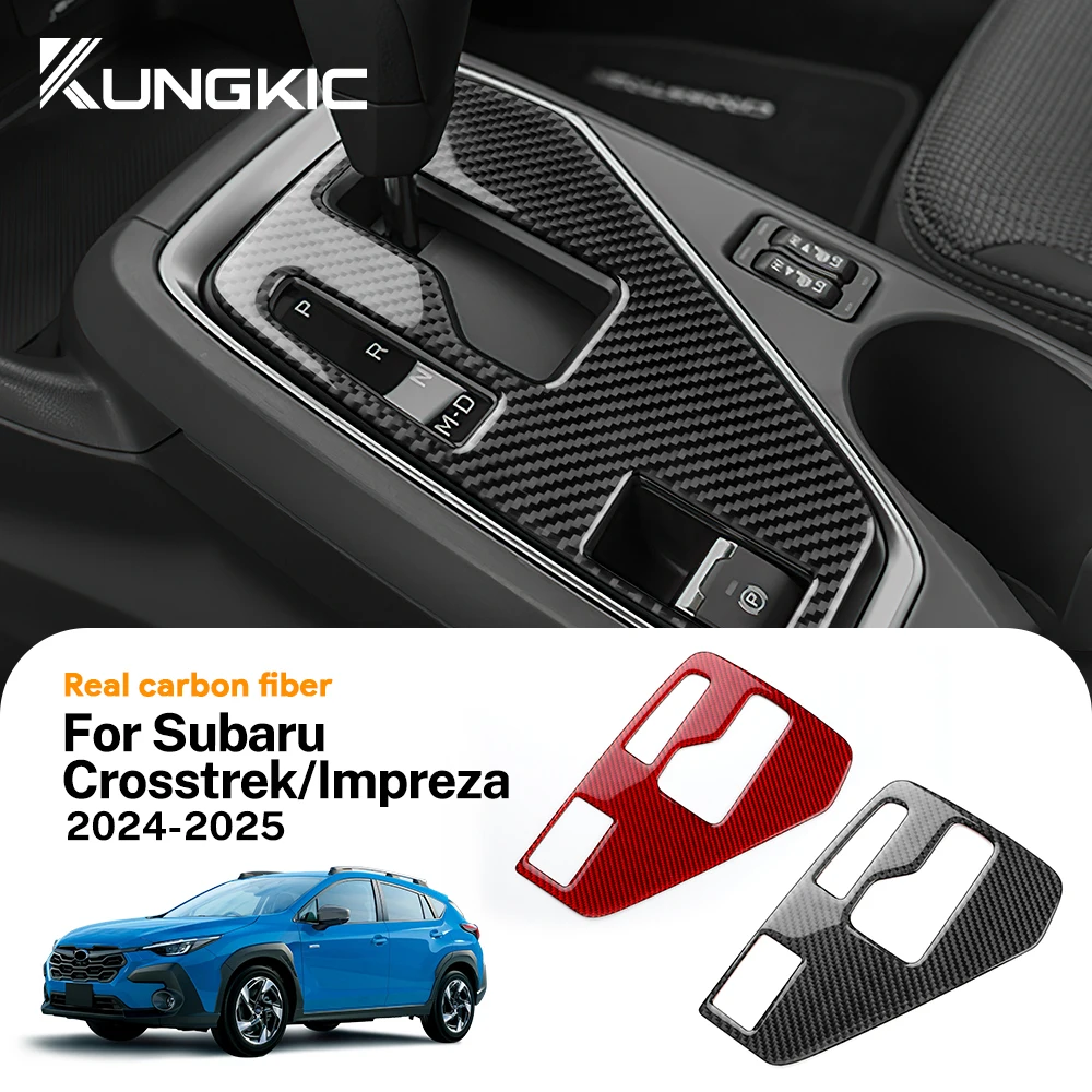 Автомобильная панель переключения передач для интерьера, настоящая мягкая наклейка из углеродного волокна для Subaru Crosstrek Impreza 2024 2025 USDM Базовая версия RHD LHD