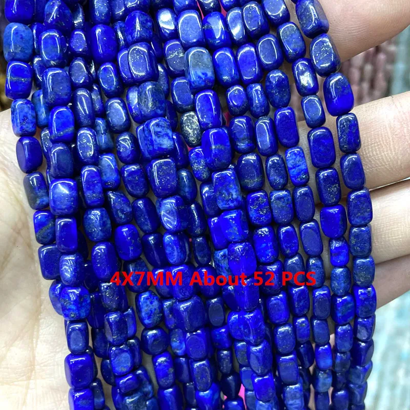 Natürliche Lapislazuli Runde Rohr Facettierte Lose Spacer Stein Perlen Für Schmuck Machen DIY Handgemachte Armbänder Halskette Zubehör