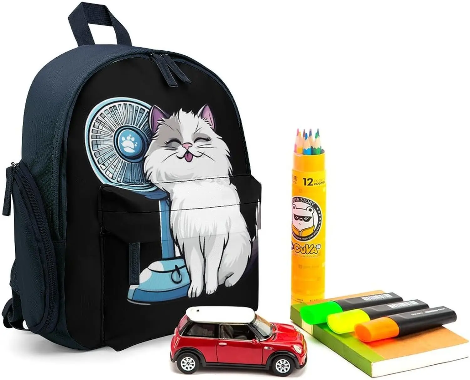Picture 4: Cute Cat Print Travel Laptop Backpack Lightweight Daypack Business Work Bag for Men Women