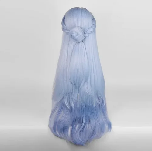 Honkai Star Rail Robin Wig Synthetic Long Straight Ombre Blue Fluffy Women Game Cosplay Hair Wig for Party