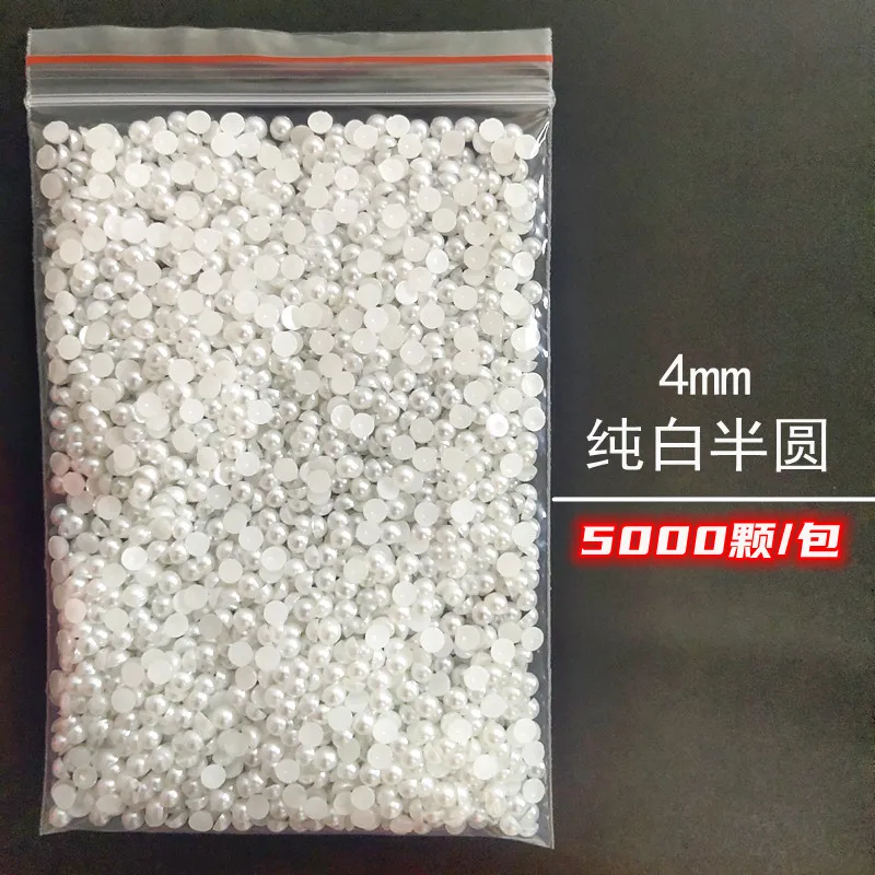 5000-10000PCS/Bag 1.5-6MM Pure White Beige Flatback Semi-Sphere Half Ball Pearls Nail Art Rhinestones Manicure Charm Accessories