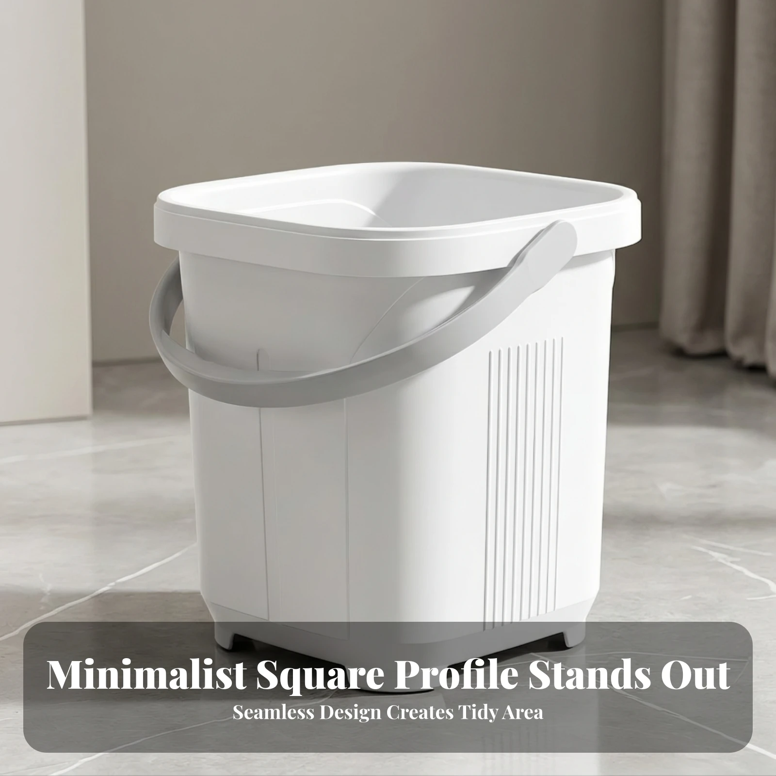 Square Container with Lid Space-Saving Storage Container with Handle Utility Pail Heavy Duty Container Reusable for Students