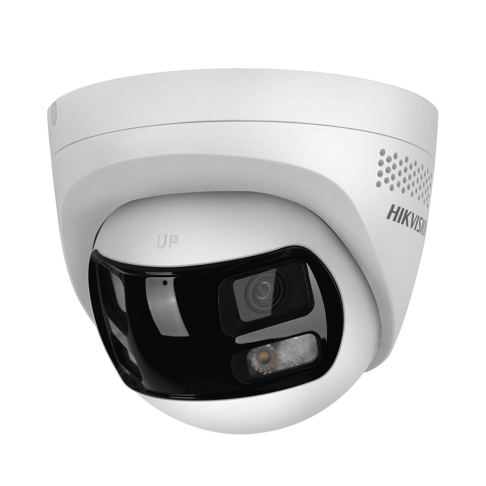 هيكفيجن DS-2CD1383G2P-LIUF/SL 8MP 4K عدسة مزدوجة مخيط 180 °   كاميرا IP شبكية POE ذات زاوية واسعة وإضاءة هجينة ذكية وصوت MD 2.0