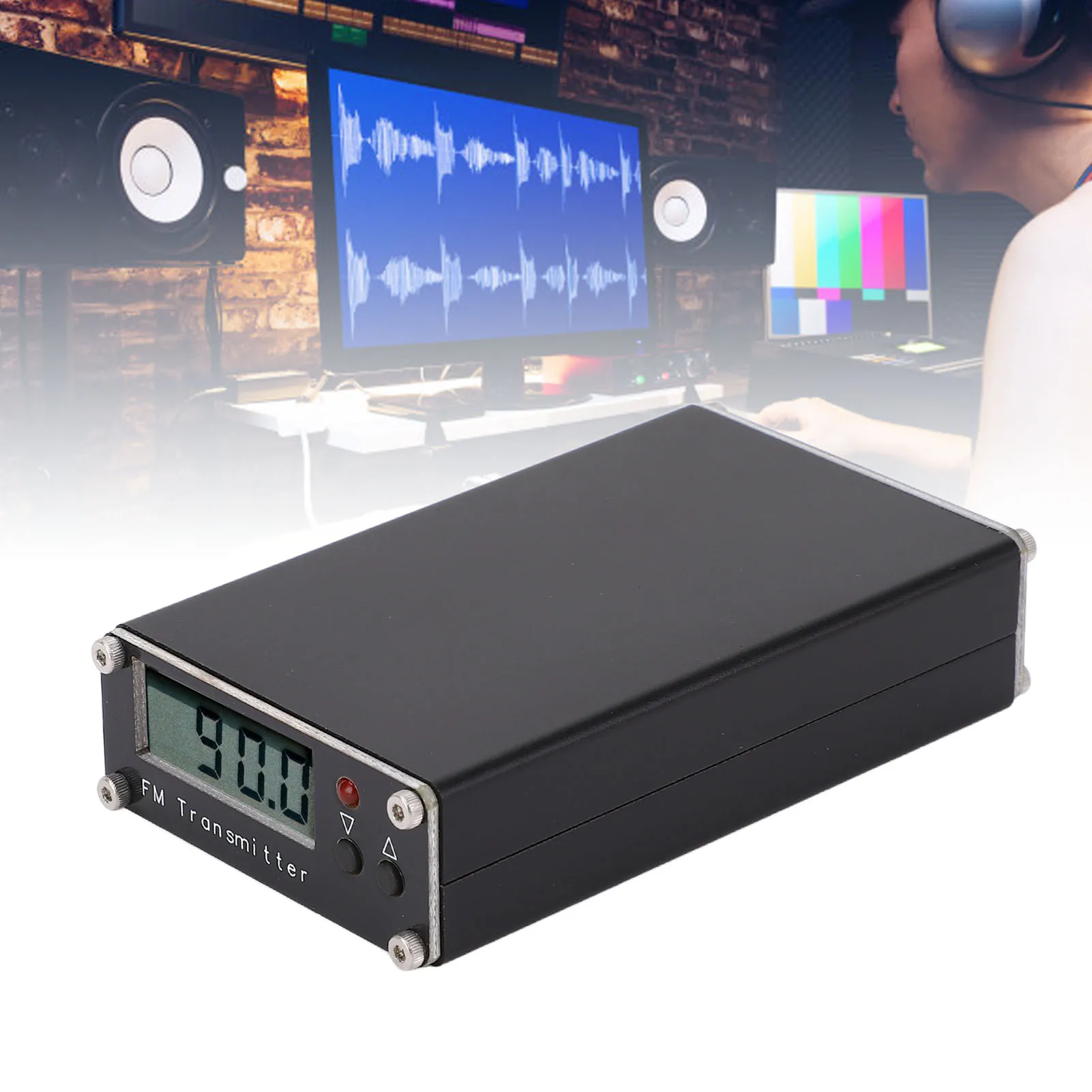 FM Radio Broadcast Station FM Broadcast Transmitter 0.5W 76‑108MHz Shortwave Portable with Memory Function for Music Programs