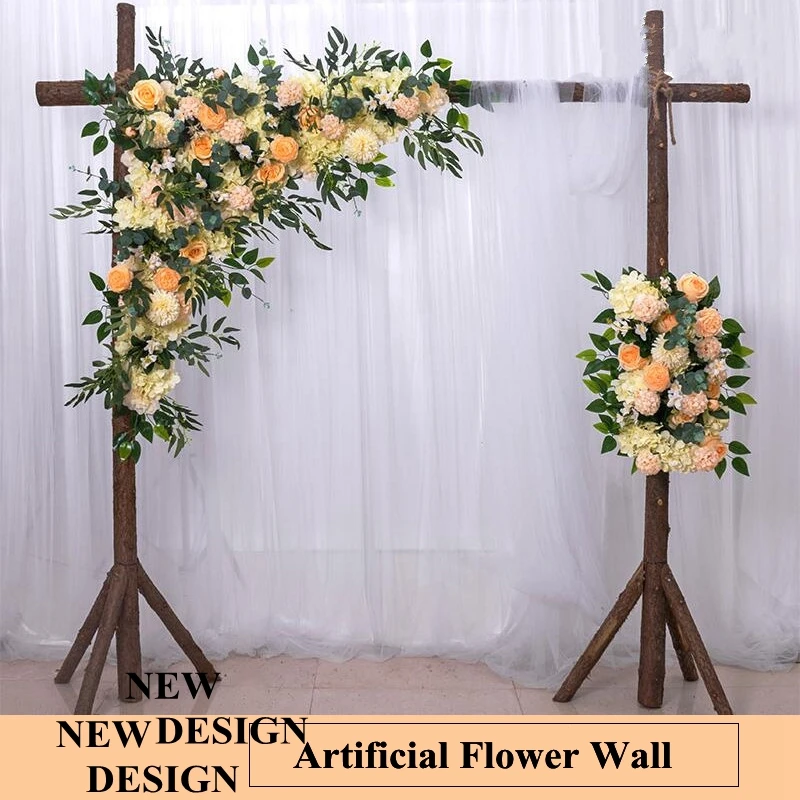 

100Cm Custom Artificial Flower Wall Garland Table Centerpiece Wedding Backdrop Decor Party Cornor Flower Row