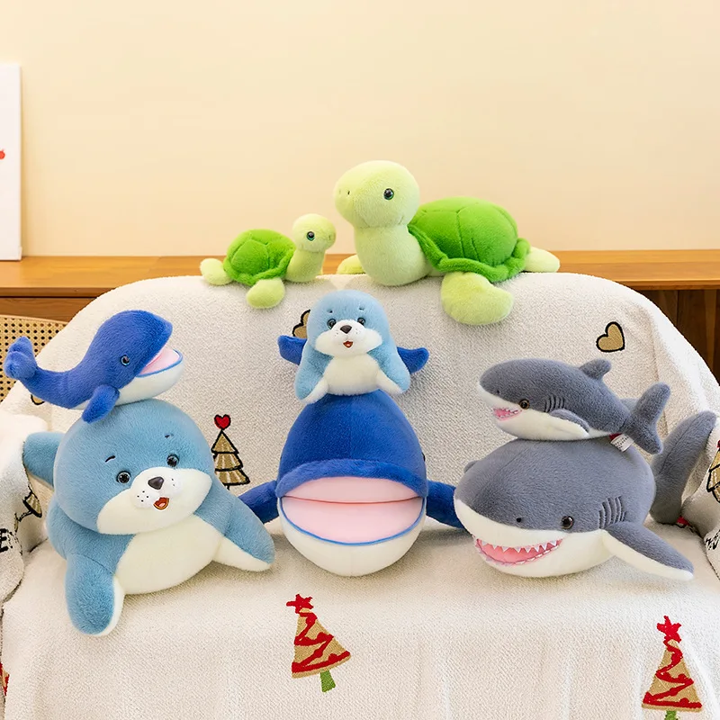 

Cute seal whale plush toy internet celebrity simulation little turtle furry rag doll