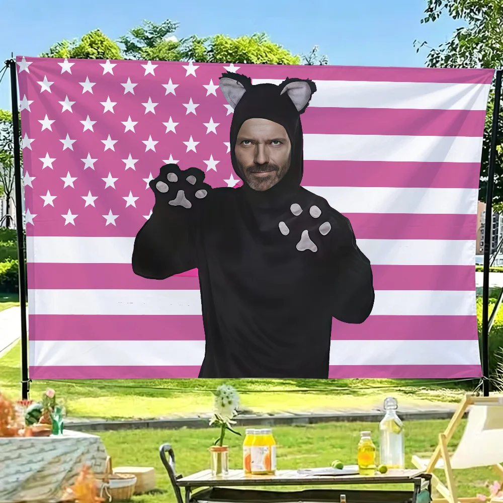 Dr. Gregory House Housecat Meme Flag For Sports Matches  Games Parade Rally Holiday Festival Backyard Balcony Club Bar Decor