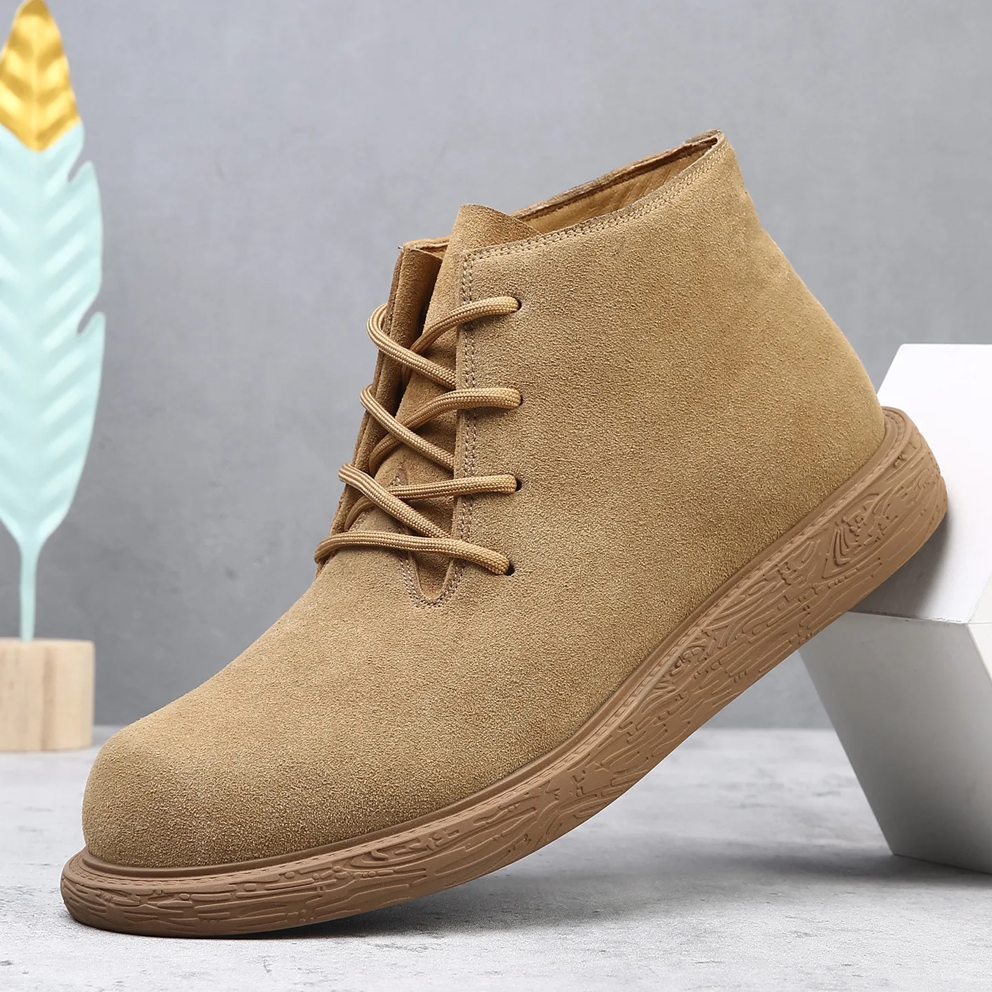 

Short boots for men 2026 vintage versatile British style workwear boots with warm and plush leather boots