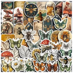 Paquete de pegatinas de decoración de dibujos animados de mariposa de bosque Vintage, bricolaje, álbum de recortes, portátil, papelería, calcomanía Retro, juguete, 10/30/50 piezas