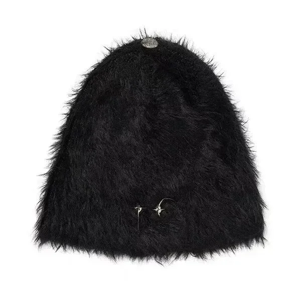 ThugClub 24FW Wheat Pattern Knitted Plush Metal Cold Cap