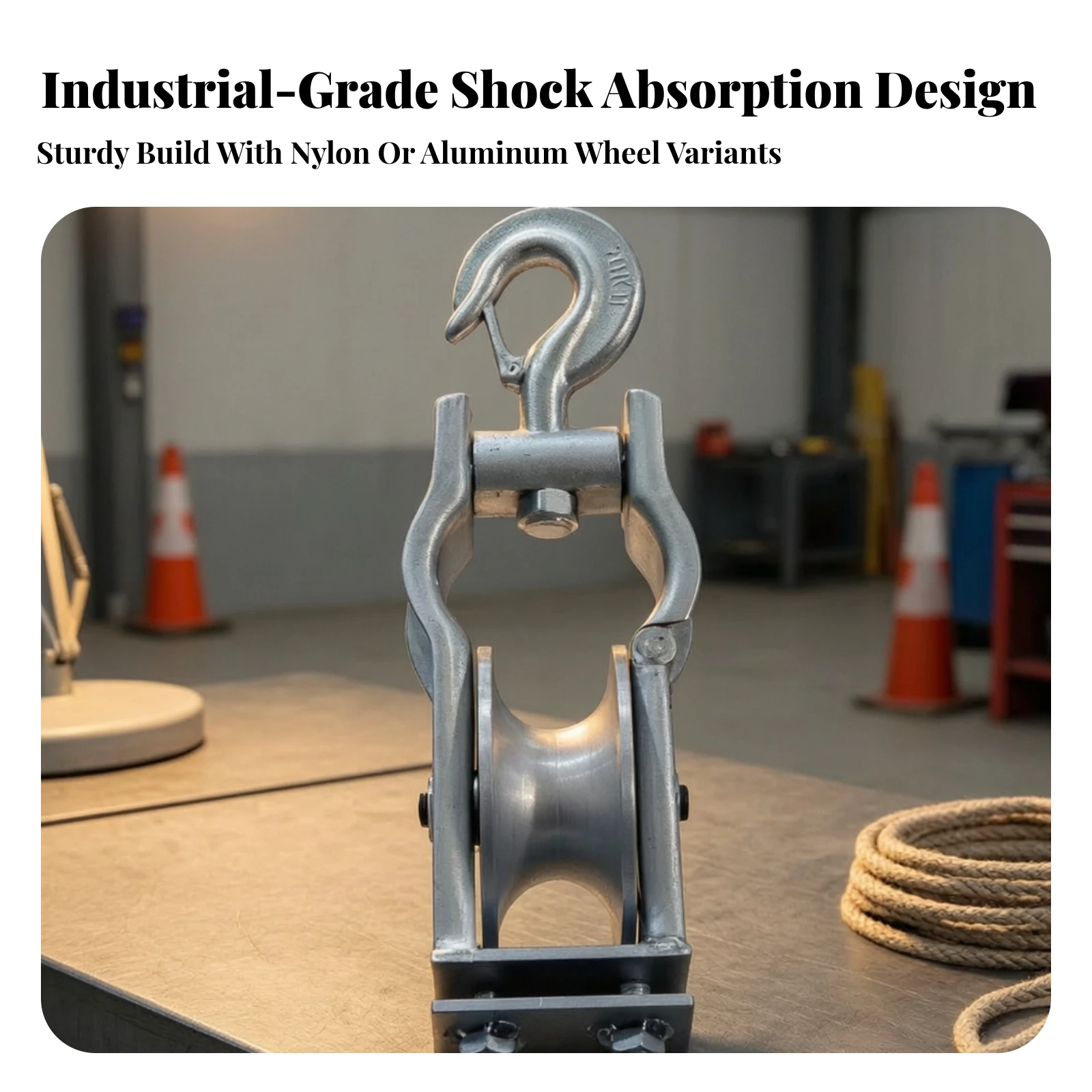 Hanging Line Pulley Block Compact Pulley Block with Hook Wire Towing Wheel Smooth-Rolling Hardware Heavy-Duty for Linemen