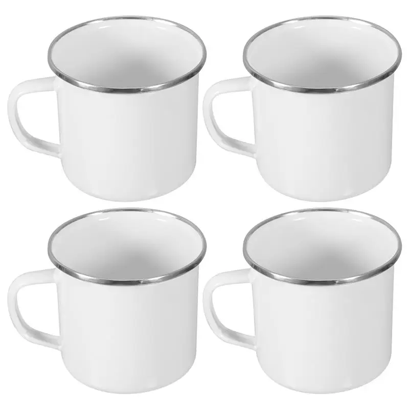 

4pcs Portable Camping Mug Outdoor Use Large-capacity Water Camp Mug Lasting Enamel Mug for Travel